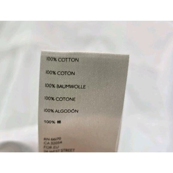 Anthropologie Shirt Womens Small 4 White Button Back Mock Poplin Maeve Flared - Picture 10 of 12